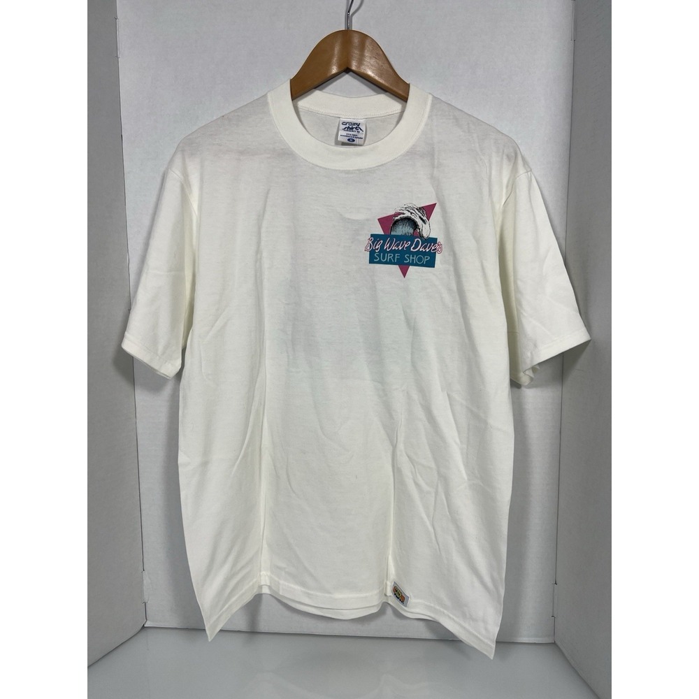 VTG Big Wave Dave's Surf Shop Hawaii T-Shirt Crazy Shirts USA Fabric Size M 023